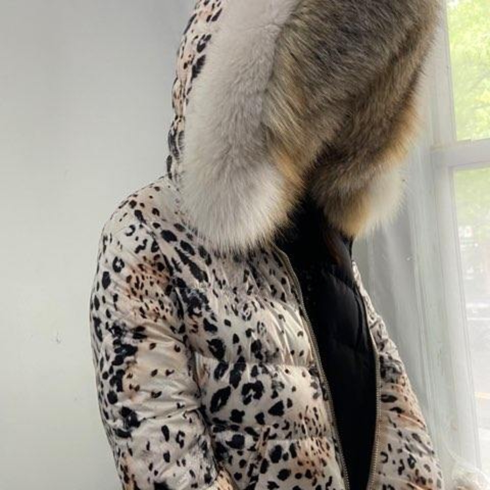 GORSKI Leopard Print Jacket with Fur Trim - Picture 3 of 9